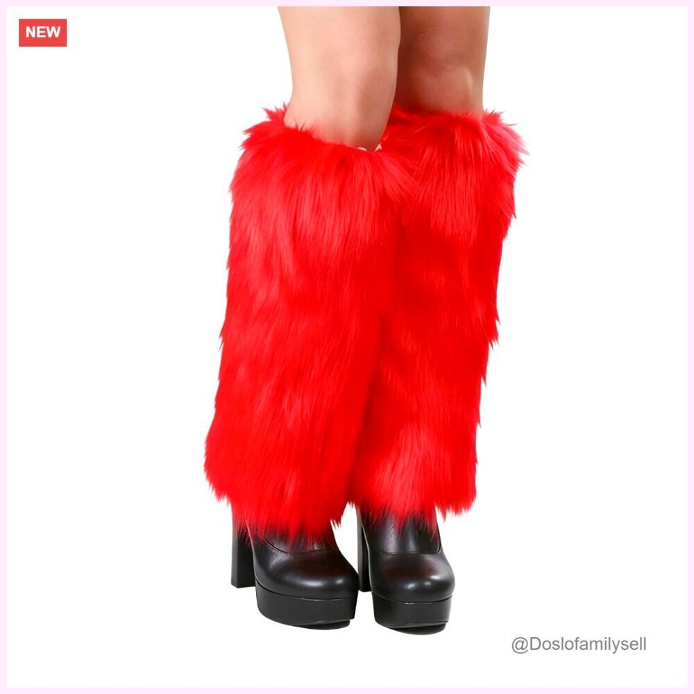 Faux Fur Leg Warmers Stretchy Boot Covers Fluffy Cosplay Accessory